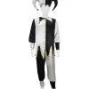 HPO Adult Men's Evil Jester Costume | Black And White Halloween Costume