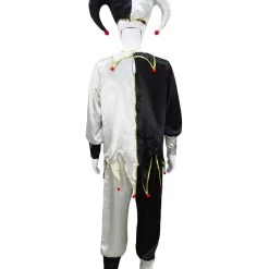 HPO Adult Men's Evil Jester Costume | Black And White Halloween Costume