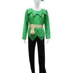 HPO Adult Men's Elf Holiday Costume | Black & Green Cosplay Costume