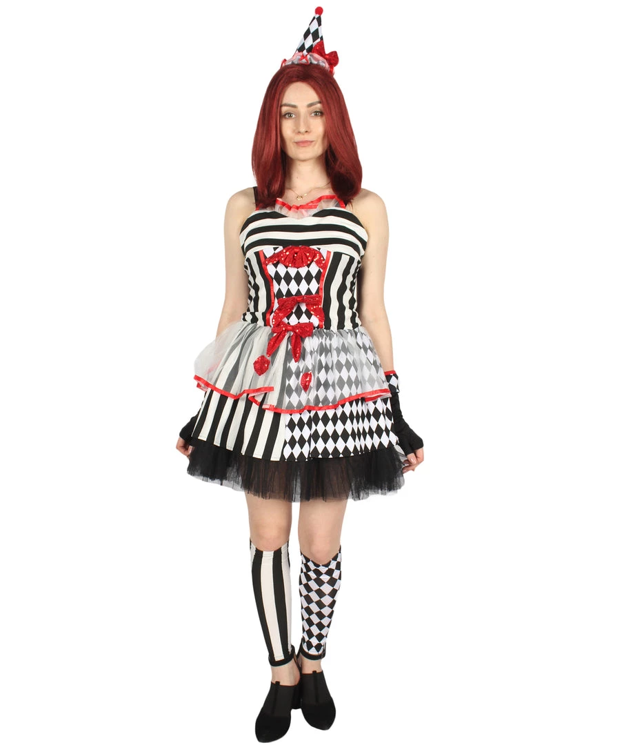 HPO Adult Women's Frightful Clown Scary Costume | Multi Halloween Costume 2 HPO Adult Women's Frightful Clown Scary Costume | Multi Halloween Costume