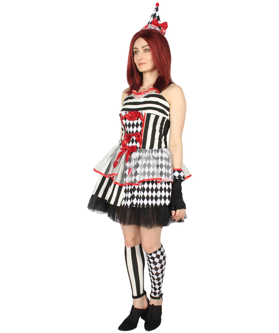 HPO Adult Women's Frightful Clown Scary Costume | Multi Halloween Costume 3 HPO Adult Women's Frightful Clown Scary Costume | Multi Halloween Costume