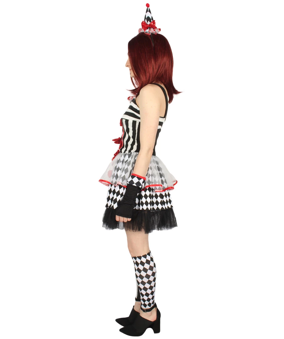 HPO Adult Women's Frightful Clown Scary Costume | Multi Halloween Costume 4 HPO Adult Women's Frightful Clown Scary Costume | Multi Halloween Costume