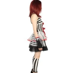 HPO Adult Women's Frightful Clown Scary Costume | Multi Halloween Costume 14 HPO Adult Women's Frightful Clown Scary Costume | Multi Halloween Costume
