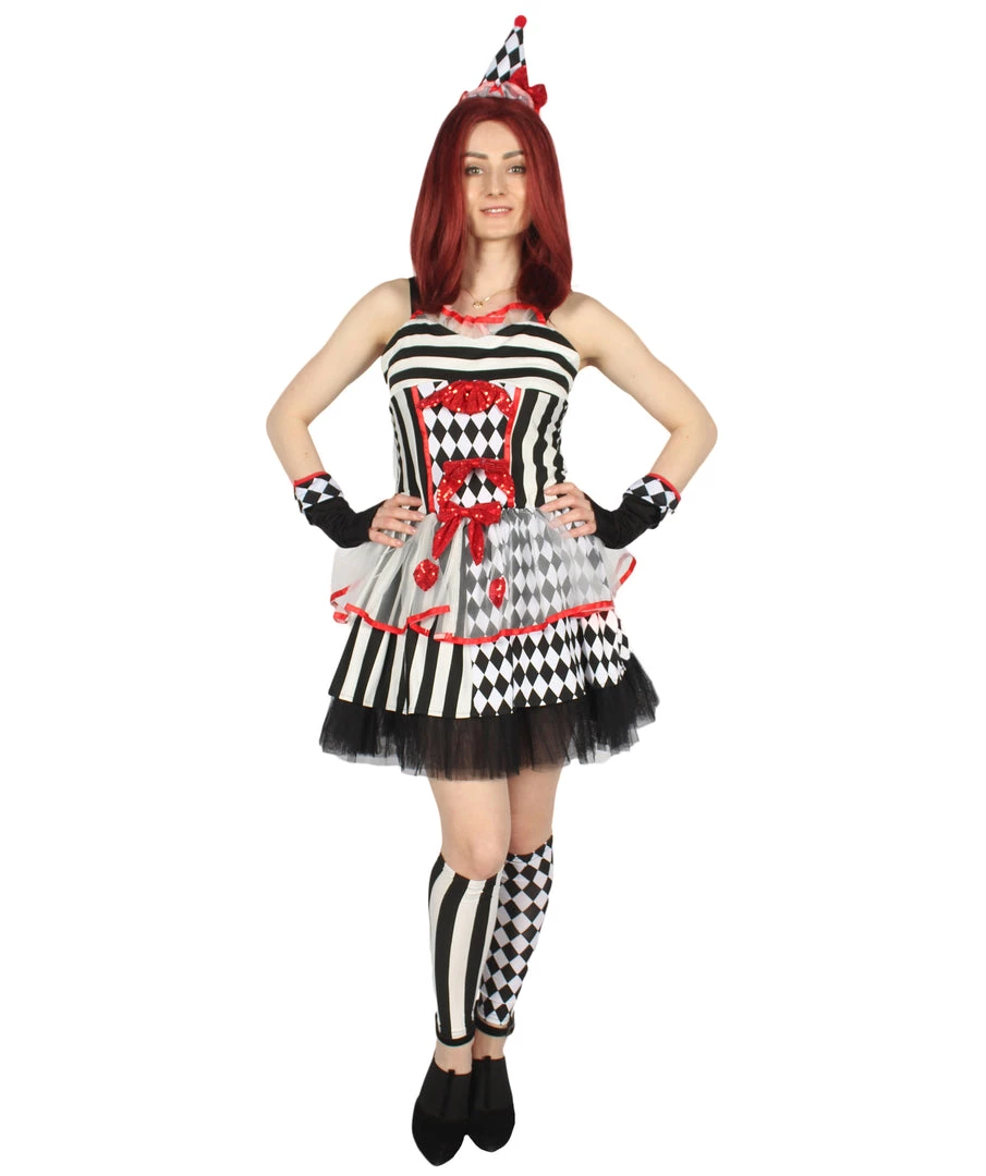 HPO Adult Women's Frightful Clown Scary Costume | Multi Halloween Costume 1 HPO Adult Women's Frightful Clown Scary Costume | Multi Halloween Costume