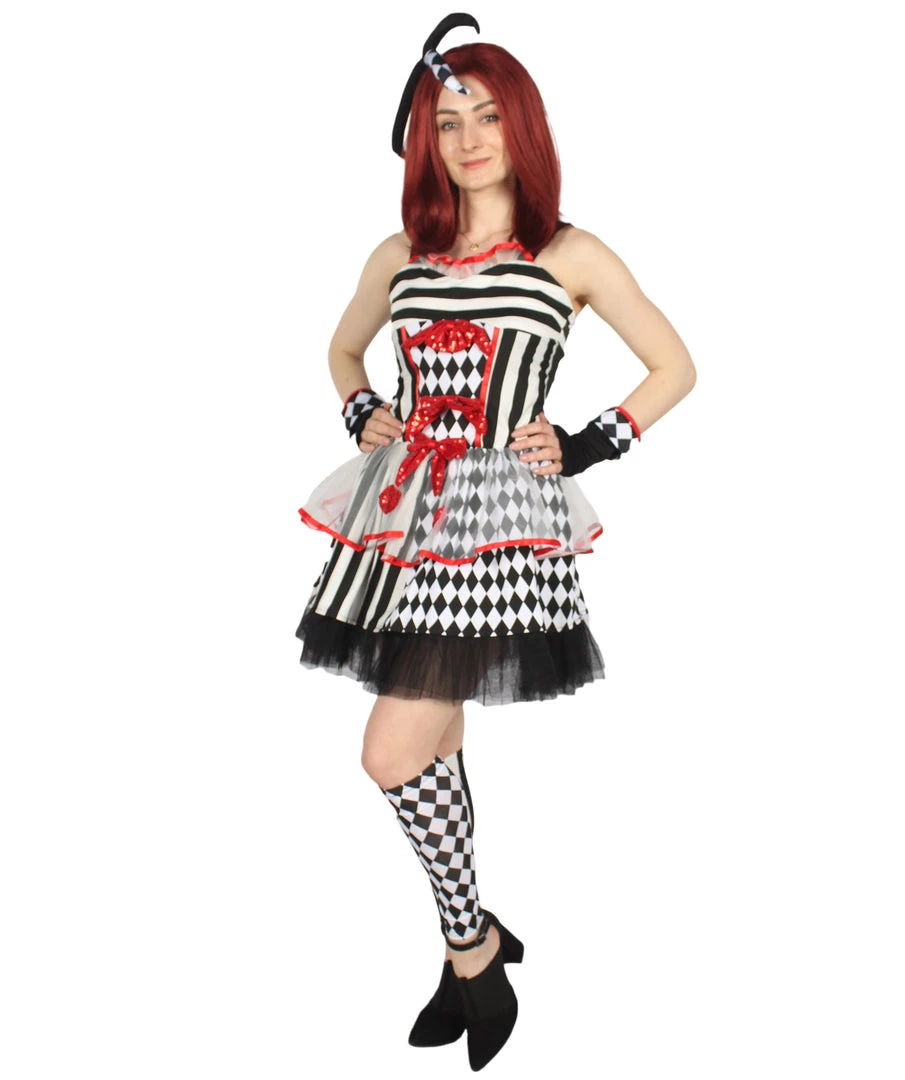 HPO Adult Women's Frightful Clown Scary Costume | Multi Halloween Costume 8 HPO Adult Women's Frightful Clown Scary Costume | Multi Halloween Costume
