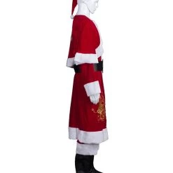 HPO Adult Men's Deluxe Santa Claus With Embroidered Dragon Logo Holiday Costume | Multi Halloween Costume