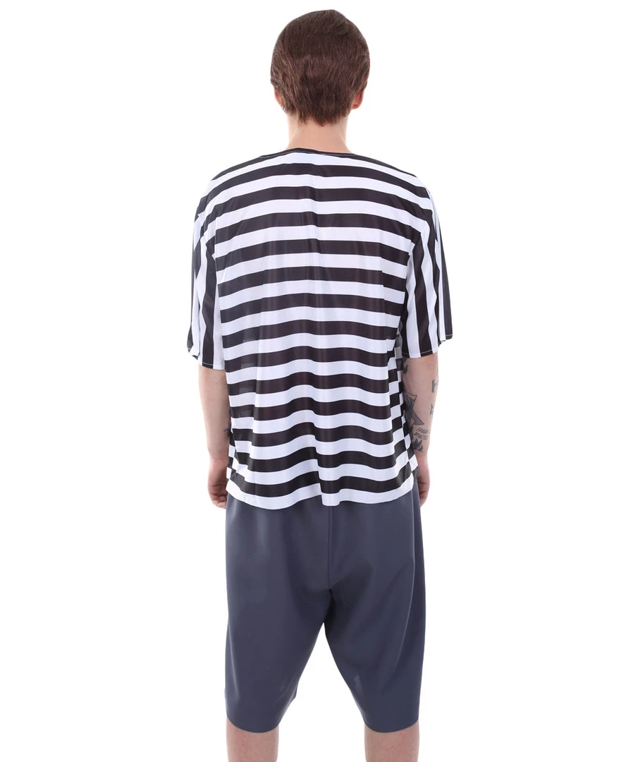 HPO Adult Men's Striped TV/Movie Costume | Black And White Cosplay Costume 4 HPO Adult Men's Striped TV/Movie Costume | Black And White Cosplay Costume