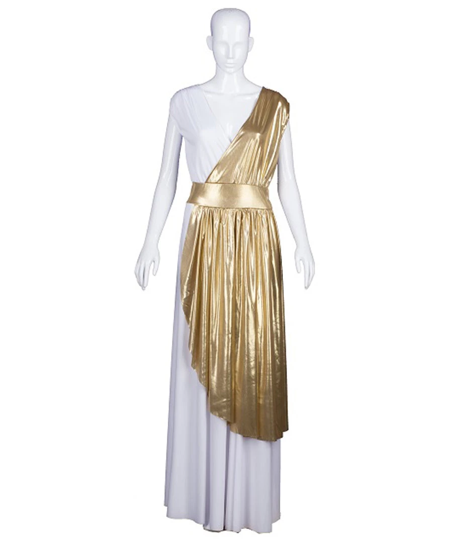 HPO Adult Women's Greek Goddess Angel Costume | White & Gold Cosplay Costume 2 HPO Adult Women's Greek Goddess Angel Costume | White & Gold Cosplay Costume