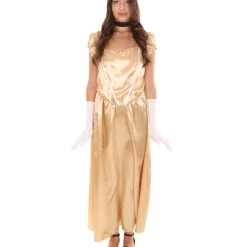 HPO Adult Women's Aristocrat Socialite Dress 20s Costume | Gold Cosplay Costume
