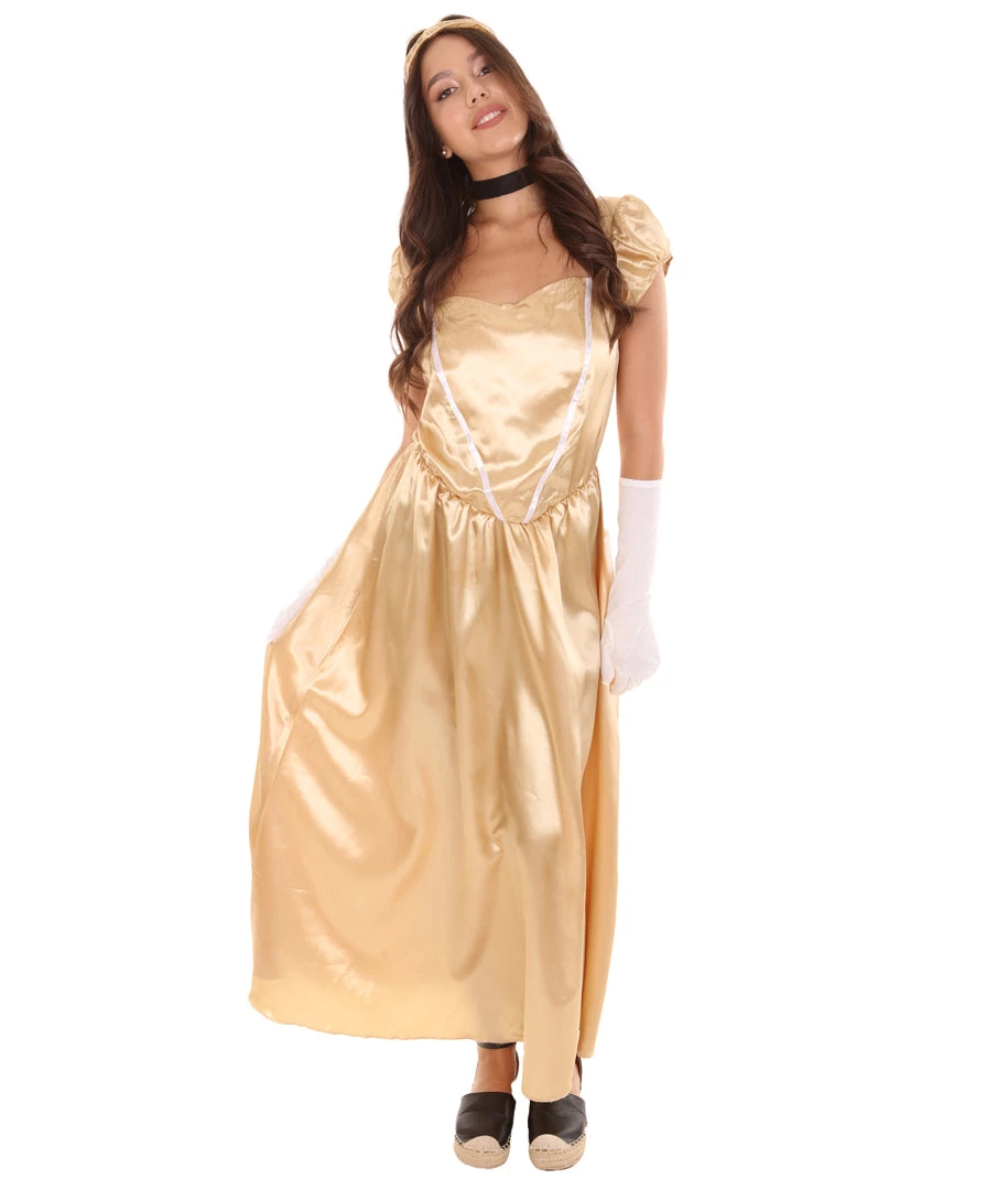 HPO Adult Women's Aristocrat Socialite Dress 20s Costume | Gold Cosplay Costume 6 HPO Adult Women's Aristocrat Socialite Dress 20s Costume | Gold Cosplay Costume