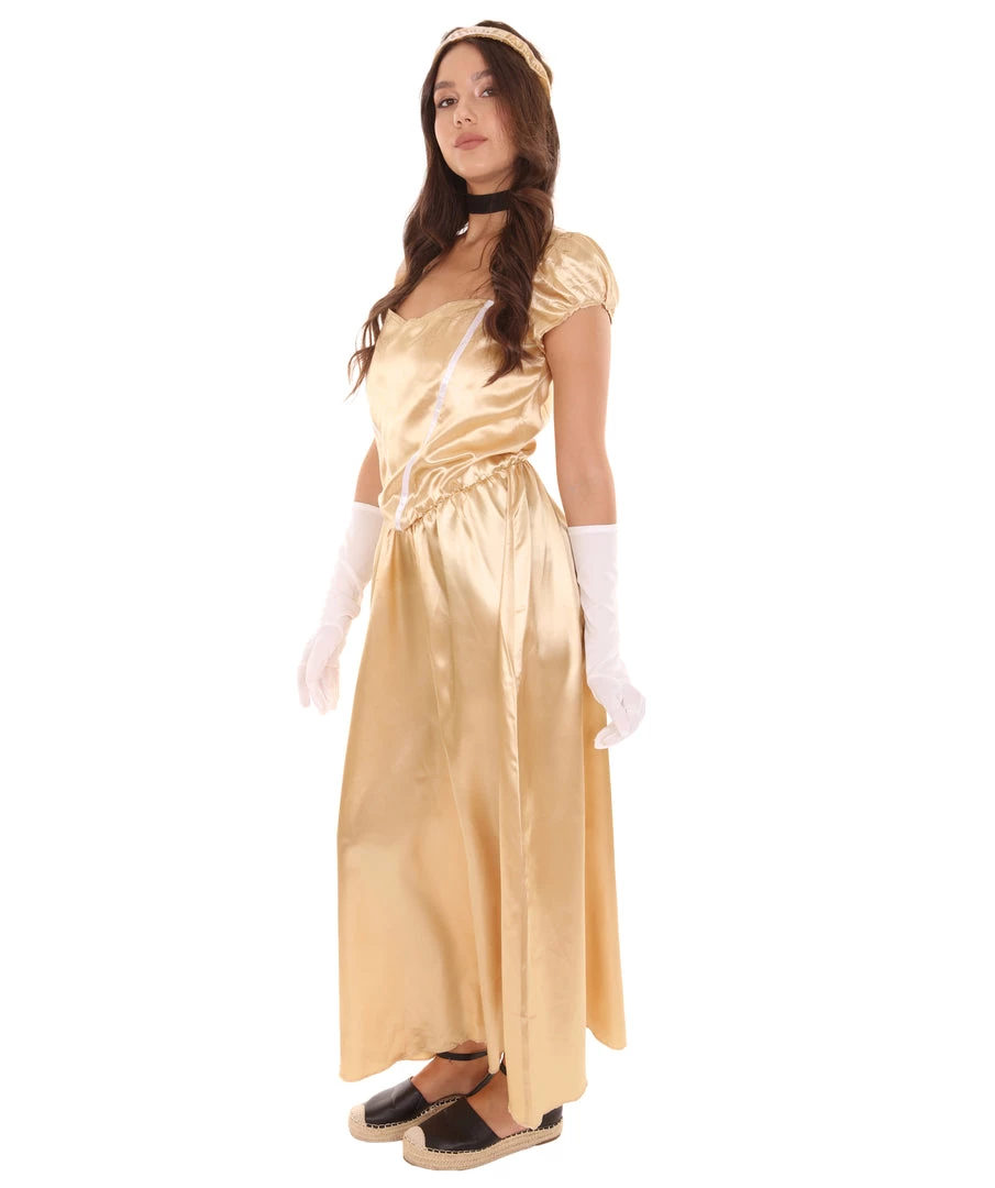 HPO Adult Women's Aristocrat Socialite Dress 20s Costume | Gold Cosplay Costume 2 HPO Adult Women's Aristocrat Socialite Dress 20s Costume | Gold Cosplay Costume
