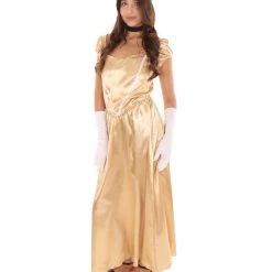 HPO Adult Women's Aristocrat Socialite Dress 20s Costume | Gold Cosplay Costume 10 HPO Adult Women's Aristocrat Socialite Dress 20s Costume | Gold Cosplay Costume