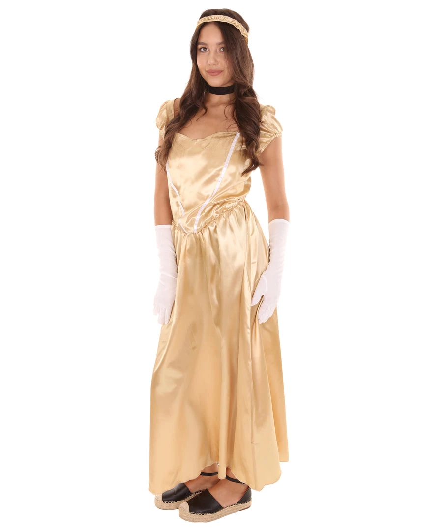 HPO Adult Women's Aristocrat Socialite Dress 20s Costume | Gold Cosplay Costume 3 HPO Adult Women's Aristocrat Socialite Dress 20s Costume | Gold Cosplay Costume