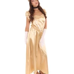 HPO Adult Women's Aristocrat Socialite Dress 20s Costume | Gold Cosplay Costume 12 HPO Adult Women's Aristocrat Socialite Dress 20s Costume | Gold Cosplay Costume