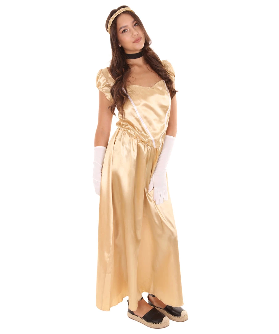HPO Adult Women's Aristocrat Socialite Dress 20s Costume | Gold Cosplay Costume 5 HPO Adult Women's Aristocrat Socialite Dress 20s Costume | Gold Cosplay Costume