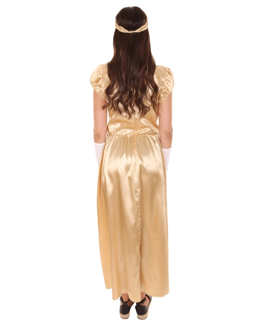 HPO Adult Women's Aristocrat Socialite Dress 20s Costume | Gold Cosplay Costume 4 HPO Adult Women's Aristocrat Socialite Dress 20s Costume | Gold Cosplay Costume