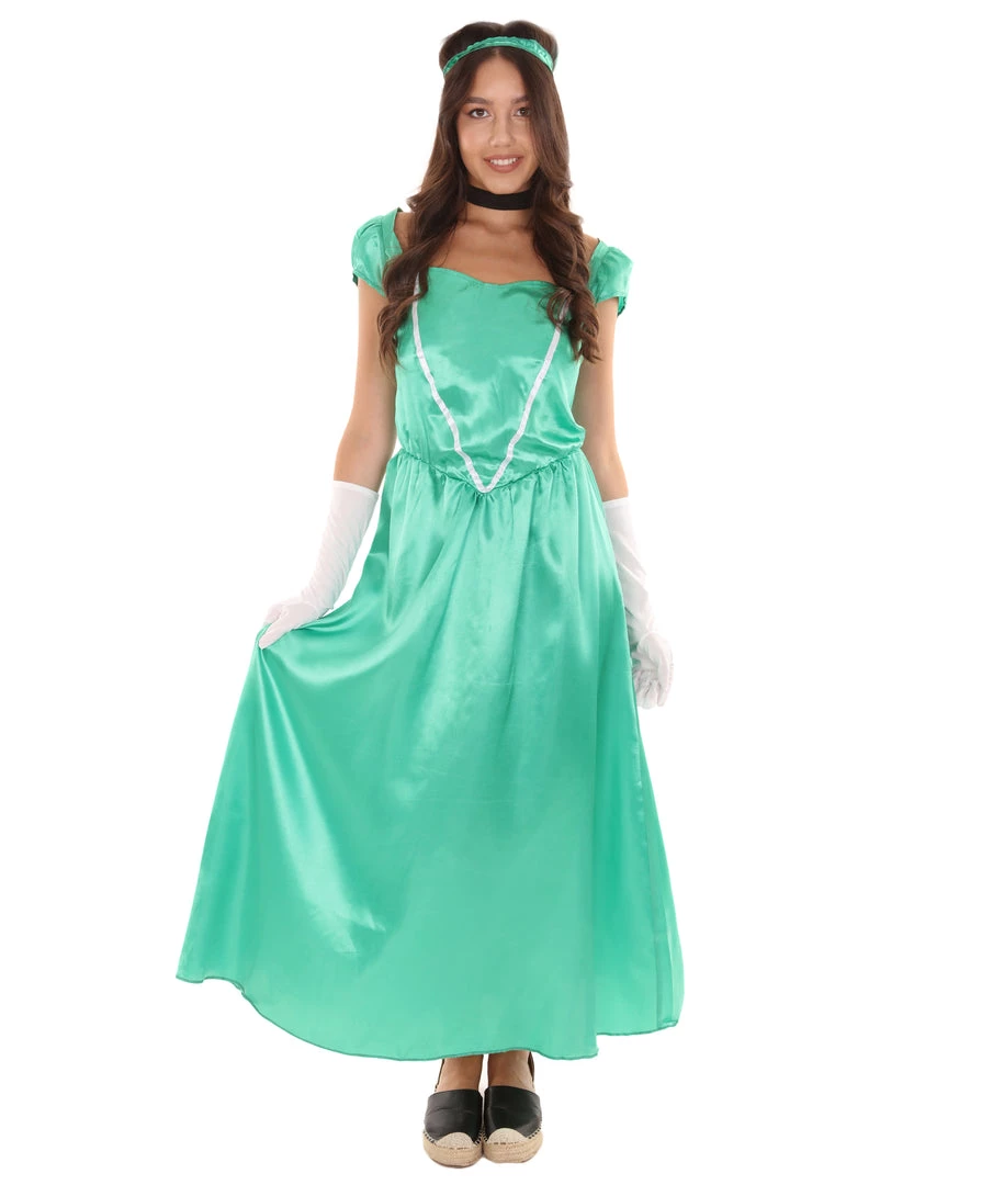 HPO Adult Women's Aristocrat Socialite Dress 20s Costume | Green Cosplay Costume 1 HPO Adult Women's Aristocrat Socialite Dress 20s Costume | Green Cosplay Costume