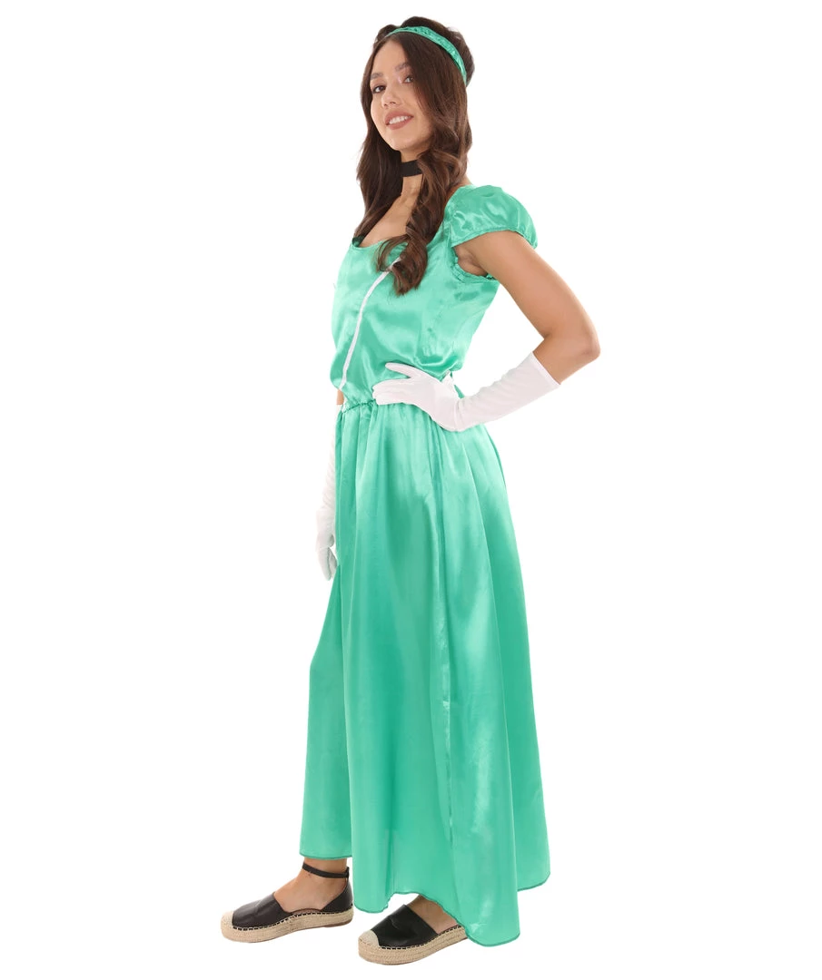 HPO Adult Women's Aristocrat Socialite Dress 20s Costume | Green Cosplay Costume 2 HPO Adult Women's Aristocrat Socialite Dress 20s Costume | Green Cosplay Costume