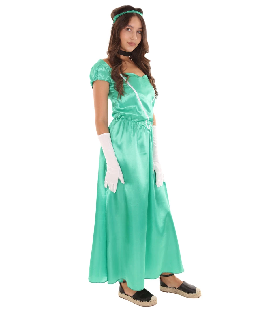 HPO Adult Women's Aristocrat Socialite Dress 20s Costume | Green Cosplay Costume 5 HPO Adult Women's Aristocrat Socialite Dress 20s Costume | Green Cosplay Costume