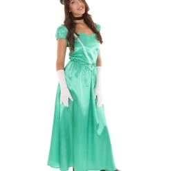 HPO Adult Women's Aristocrat Socialite Dress 20s Costume | Green Cosplay Costume 12 HPO Adult Women's Aristocrat Socialite Dress 20s Costume | Green Cosplay Costume