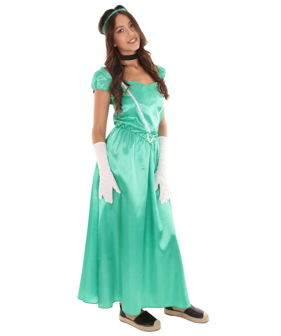 HPO Adult Women's Aristocrat Socialite Dress 20s Costume | Green Cosplay Costume 6 HPO Adult Women's Aristocrat Socialite Dress 20s Costume | Green Cosplay Costume