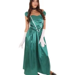 HPO Adult Women's Aristocrat Socialite Dress 20s Costume | Dark Green Cosplay Costume 13 HPO Adult Women's Aristocrat Socialite Dress 20s Costume | Dark Green Cosplay Costume