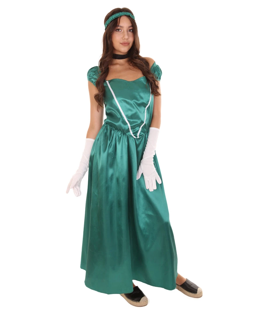 HPO Adult Women's Aristocrat Socialite Dress 20s Costume | Dark Green Cosplay Costume 6 HPO Adult Women's Aristocrat Socialite Dress 20s Costume | Dark Green Cosplay Costume