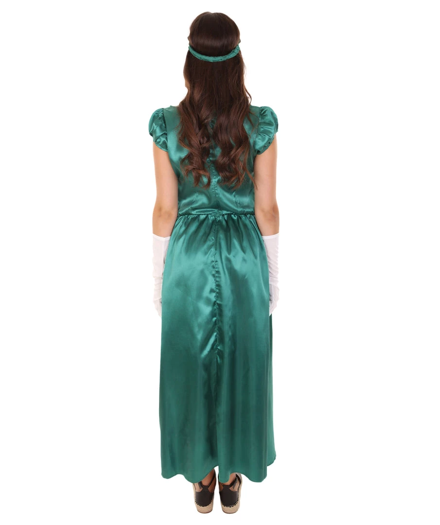 HPO Adult Women's Aristocrat Socialite Dress 20s Costume | Dark Green Cosplay Costume 5 HPO Adult Women's Aristocrat Socialite Dress 20s Costume | Dark Green Cosplay Costume