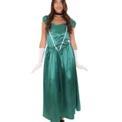 HPO Adult Women's Aristocrat Socialite Dress 20s Costume | Dark Green Cosplay Costume