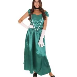 HPO Adult Women's Aristocrat Socialite Dress 20s Costume | Dark Green Cosplay Costume