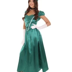 HPO Adult Women's Aristocrat Socialite Dress 20s Costume | Dark Green Cosplay Costume 11 HPO Adult Women's Aristocrat Socialite Dress 20s Costume | Dark Green Cosplay Costume