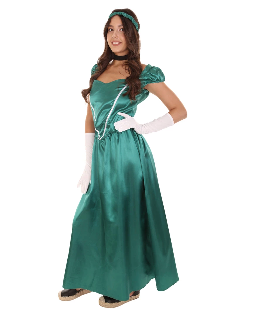 HPO Adult Women's Aristocrat Socialite Dress 20s Costume | Dark Green Cosplay Costume 4 HPO Adult Women's Aristocrat Socialite Dress 20s Costume | Dark Green Cosplay Costume