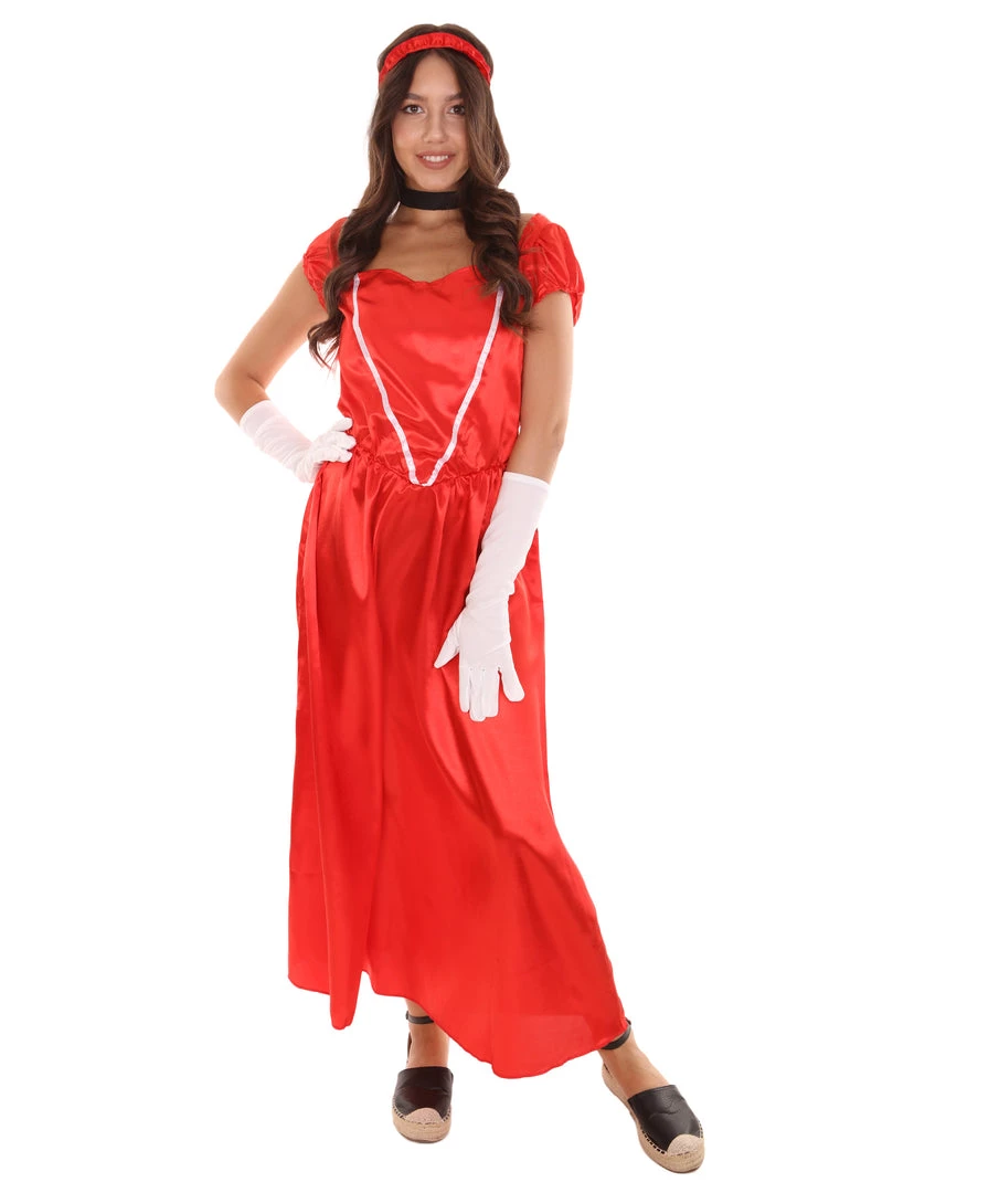 HPO Adult Women's Aristocrat Socialite Dress 20s Costume | Red Cosplay Costume 1 HPO Adult Women's Aristocrat Socialite Dress 20s Costume | Red Cosplay Costume