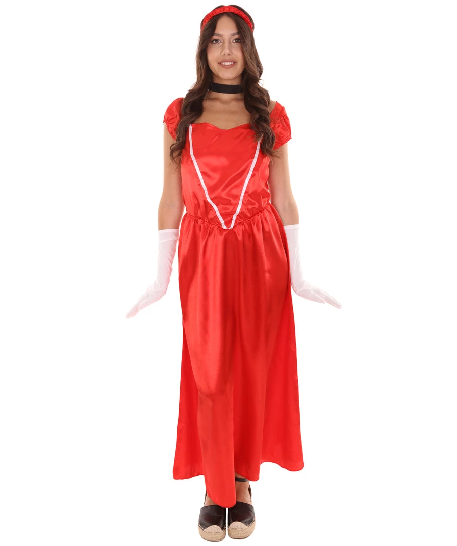 HPO Adult Women's Aristocrat Socialite Dress 20s Costume | Red Cosplay Costume 2 HPO Adult Women's Aristocrat Socialite Dress 20s Costume | Red Cosplay Costume