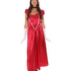 HPO Adult Women's Aristocrat Socialite Dress 20s Costume | Dark Red Cosplay Costume
