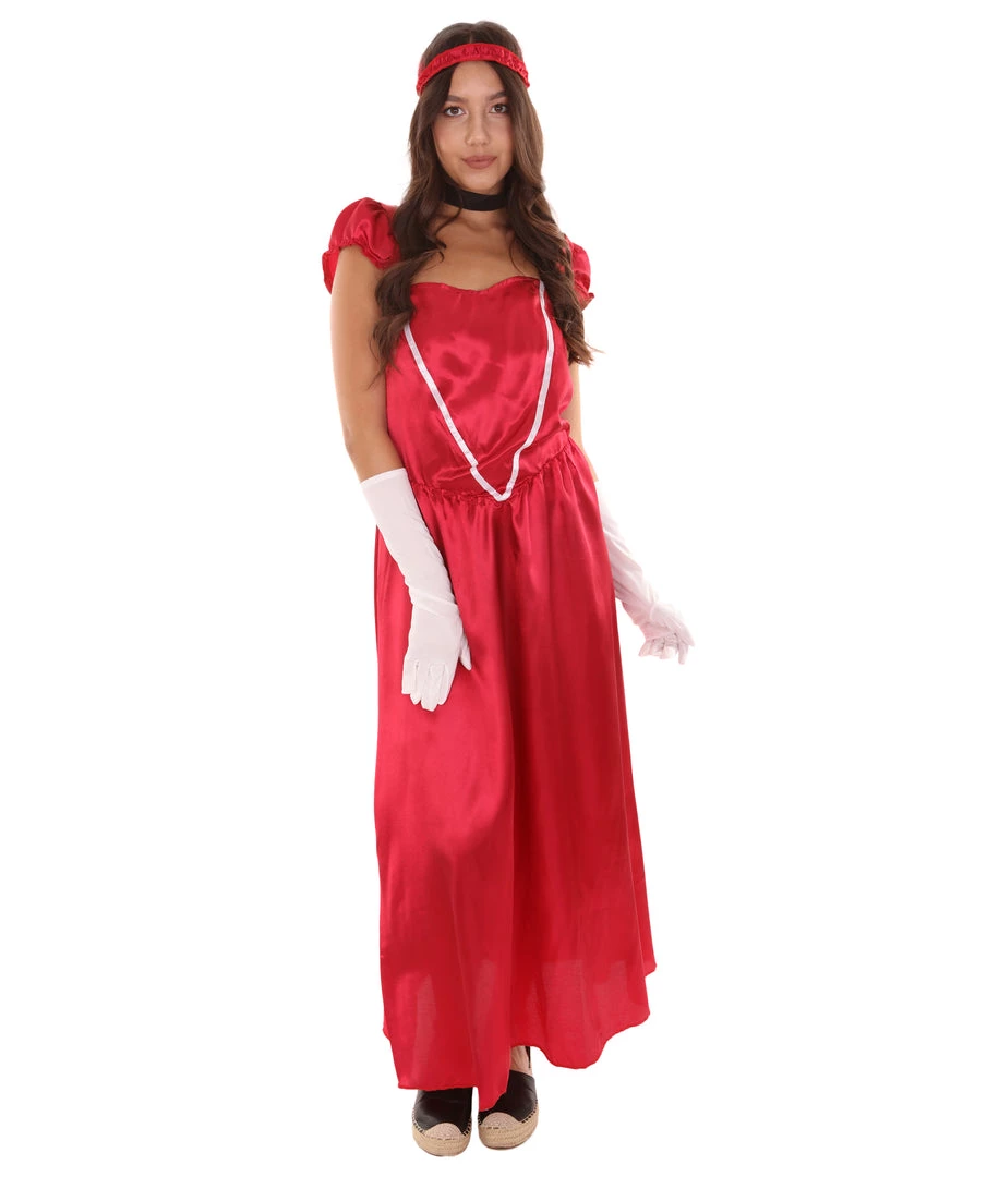 HPO Adult Women's Aristocrat Socialite Dress 20s Costume | Dark Red Cosplay Costume 1 HPO Adult Women's Aristocrat Socialite Dress 20s Costume | Dark Red Cosplay Costume
