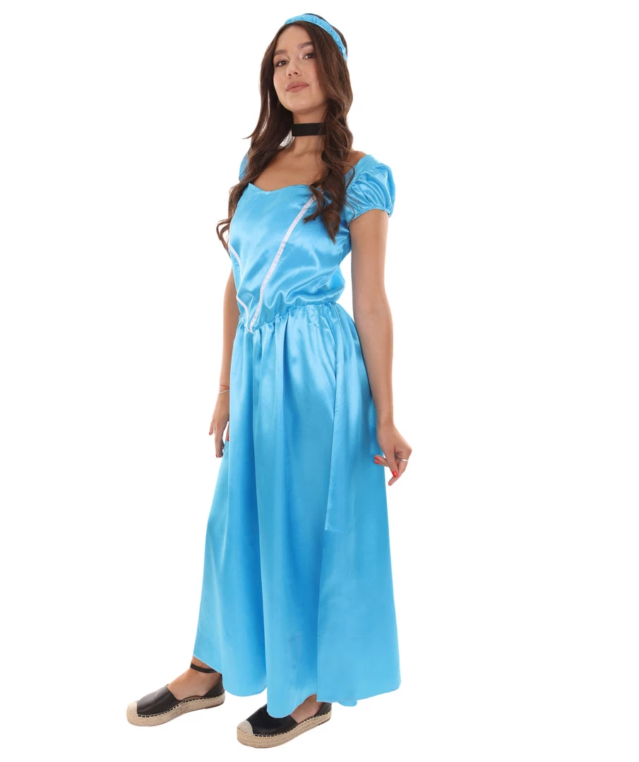 HPO Adult Women's Aristocrat Socialite Dress 20s Costume | Lake Blue Cosplay Costume 4 HPO Adult Women's Aristocrat Socialite Dress 20s Costume | Lake Blue Cosplay Costume