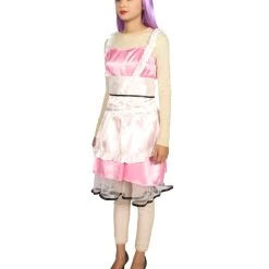 HPO Adult Women's Sexy French Maid Uniform Costume | Light Pink Cosplay Costume