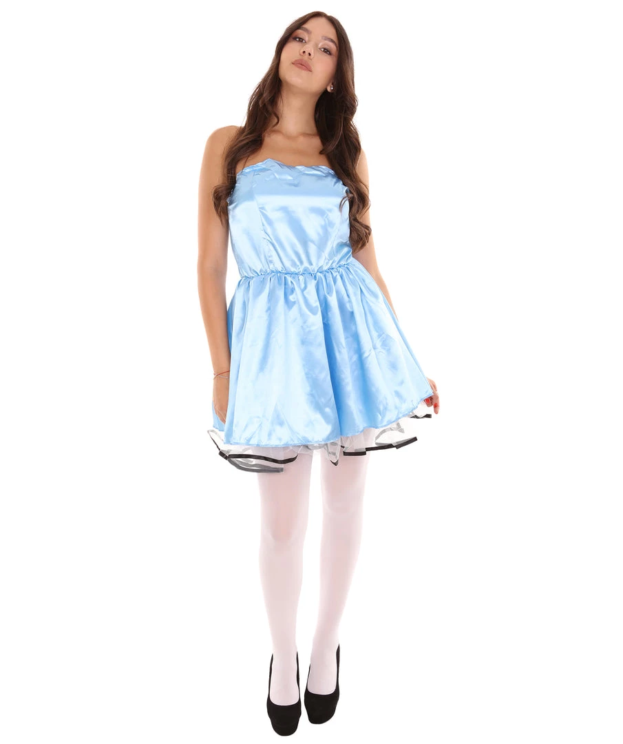 HPO Adult Women's 50s Prom Dress Costume | Medium Blue Cosplay Costume 2 HPO Adult Women's 50s Prom Dress Costume | Medium Blue Cosplay Costume