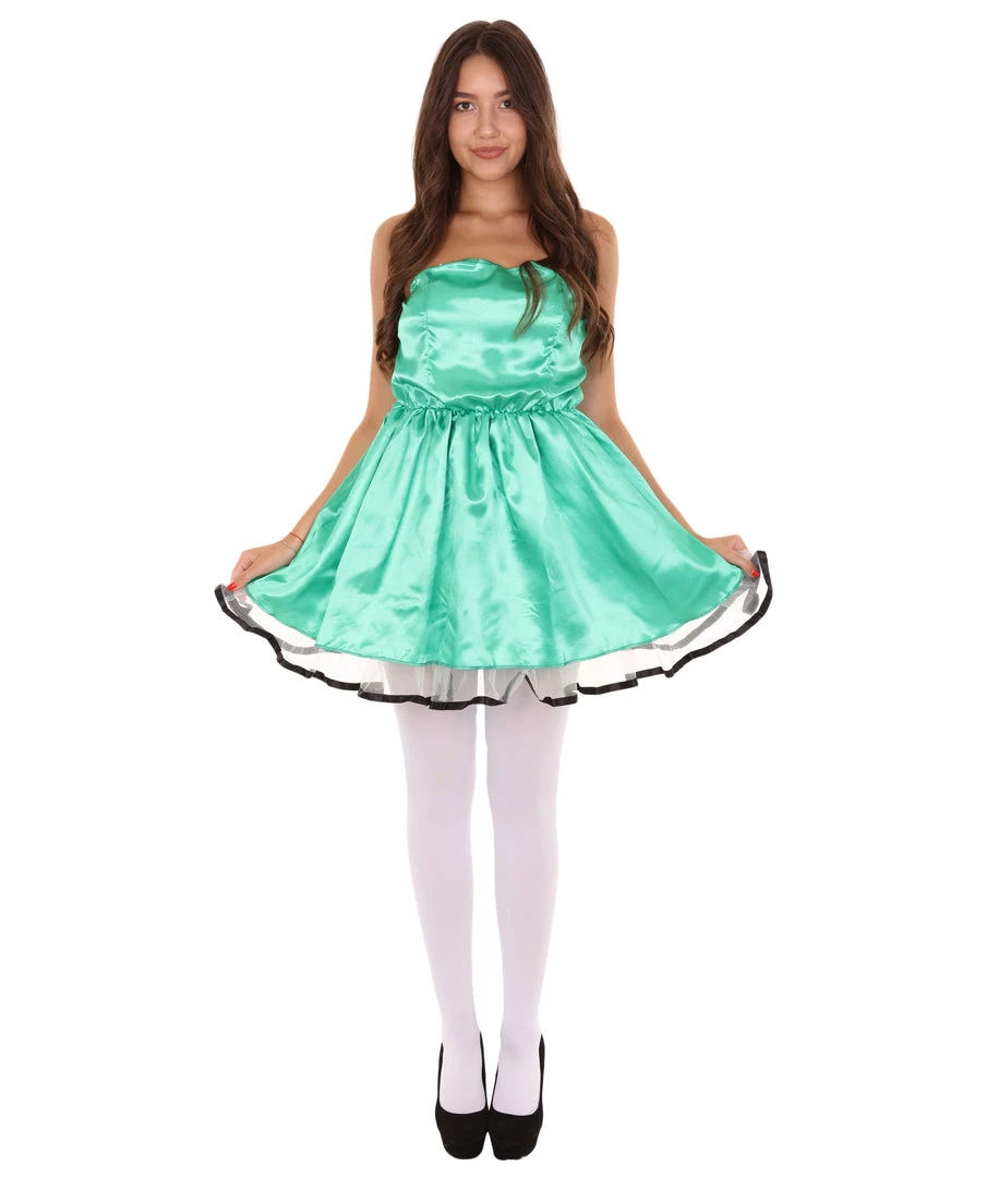 HPO Adult Women's 50s Prom Dress Costume | Green Cosplay Costume 1 HPO Adult Women's 50s Prom Dress Costume | Green Cosplay Costume