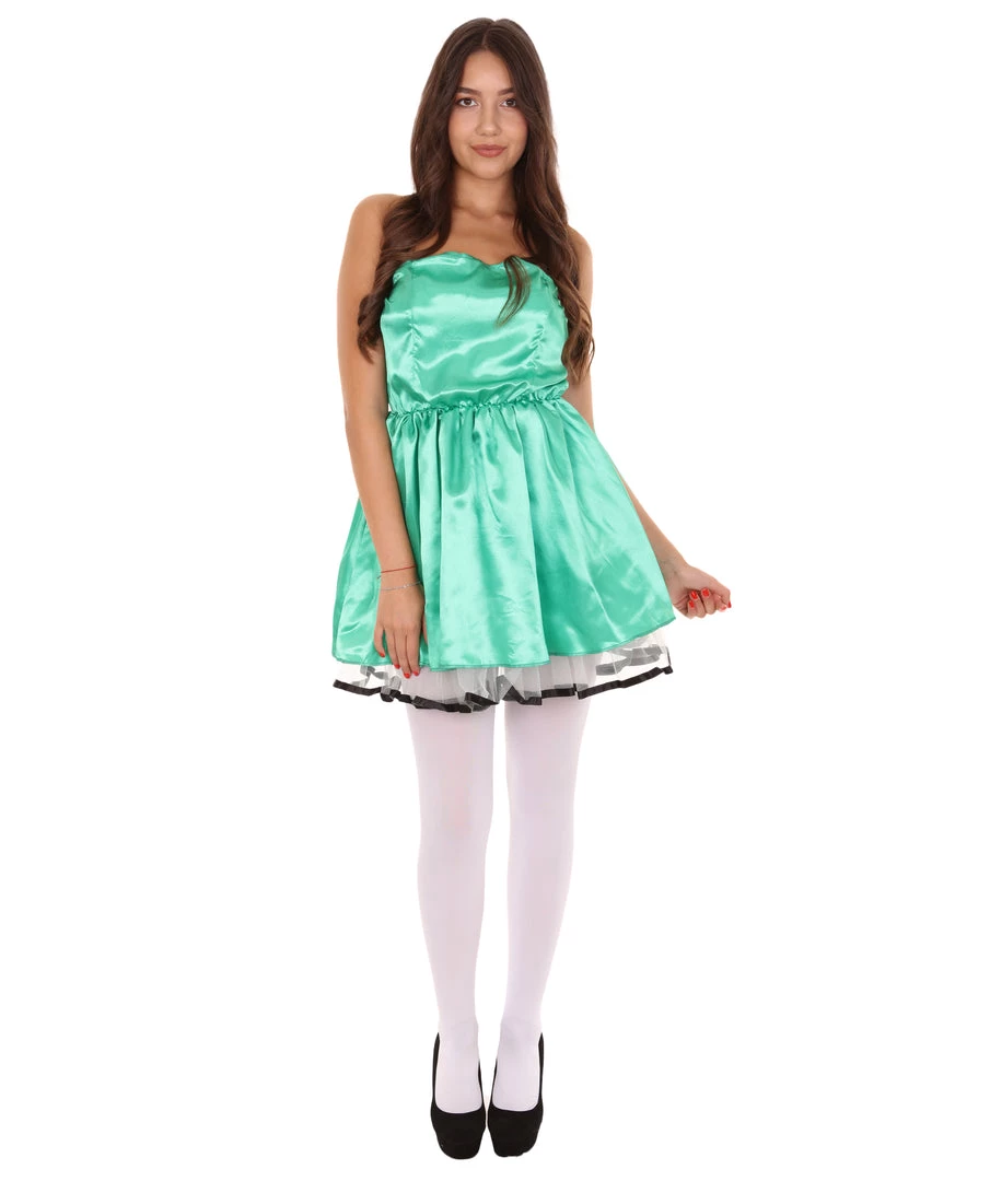 HPO Adult Women's 50s Prom Dress Costume | Green Cosplay Costume 6 HPO Adult Women's 50s Prom Dress Costume | Green Cosplay Costume
