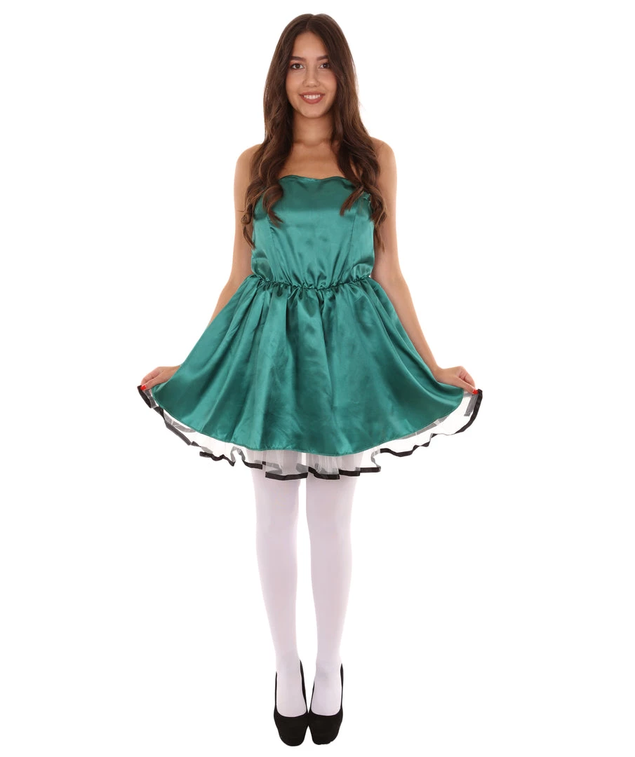 HPO Adult Women's 50s Prom Dress Costume | Dark Green Cosplay Costume 2 HPO Adult Women's 50s Prom Dress Costume | Dark Green Cosplay Costume