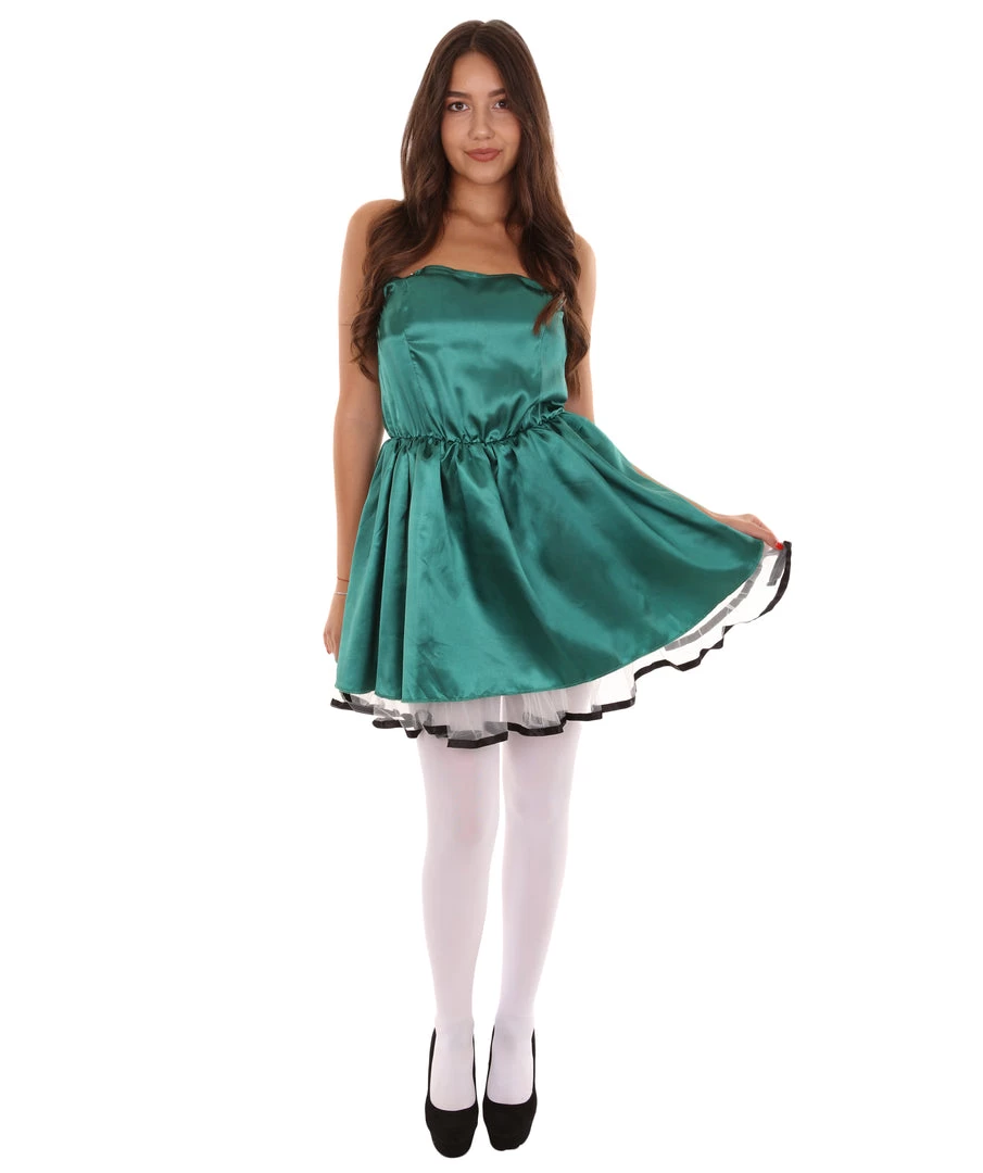 HPO Adult Women's 50s Prom Dress Costume | Dark Green Cosplay Costume 1 HPO Adult Women's 50s Prom Dress Costume | Dark Green Cosplay Costume