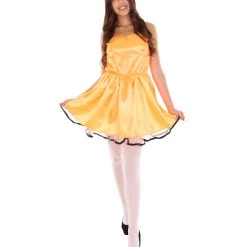 HPO Adult Women's 50s Prom Dress Costume | Orange Cosplay Costume