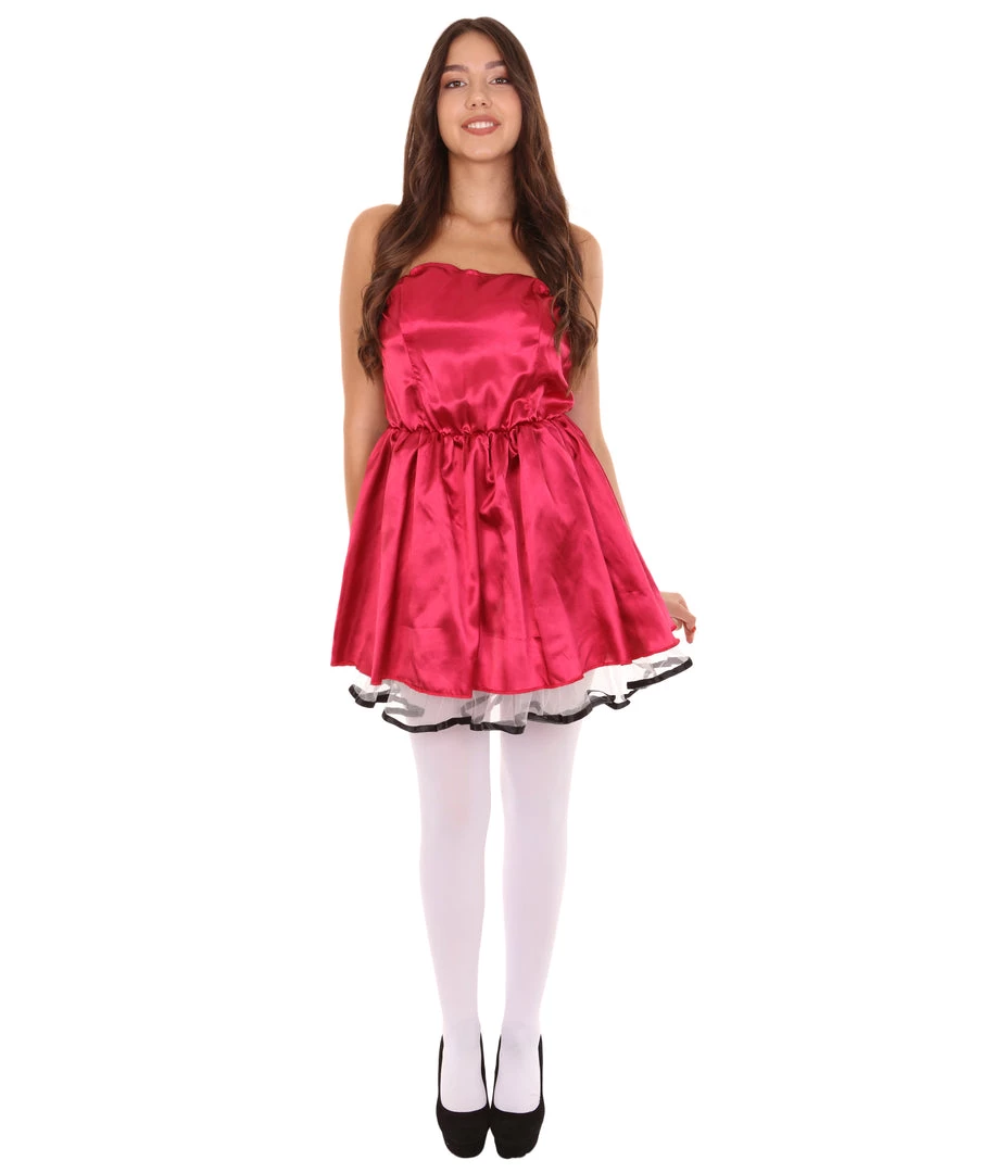 HPO Adult Women's 50s Prom Dress Costume | Dark Red Cosplay Costume 2 HPO Adult Women's 50s Prom Dress Costume | Dark Red Cosplay Costume