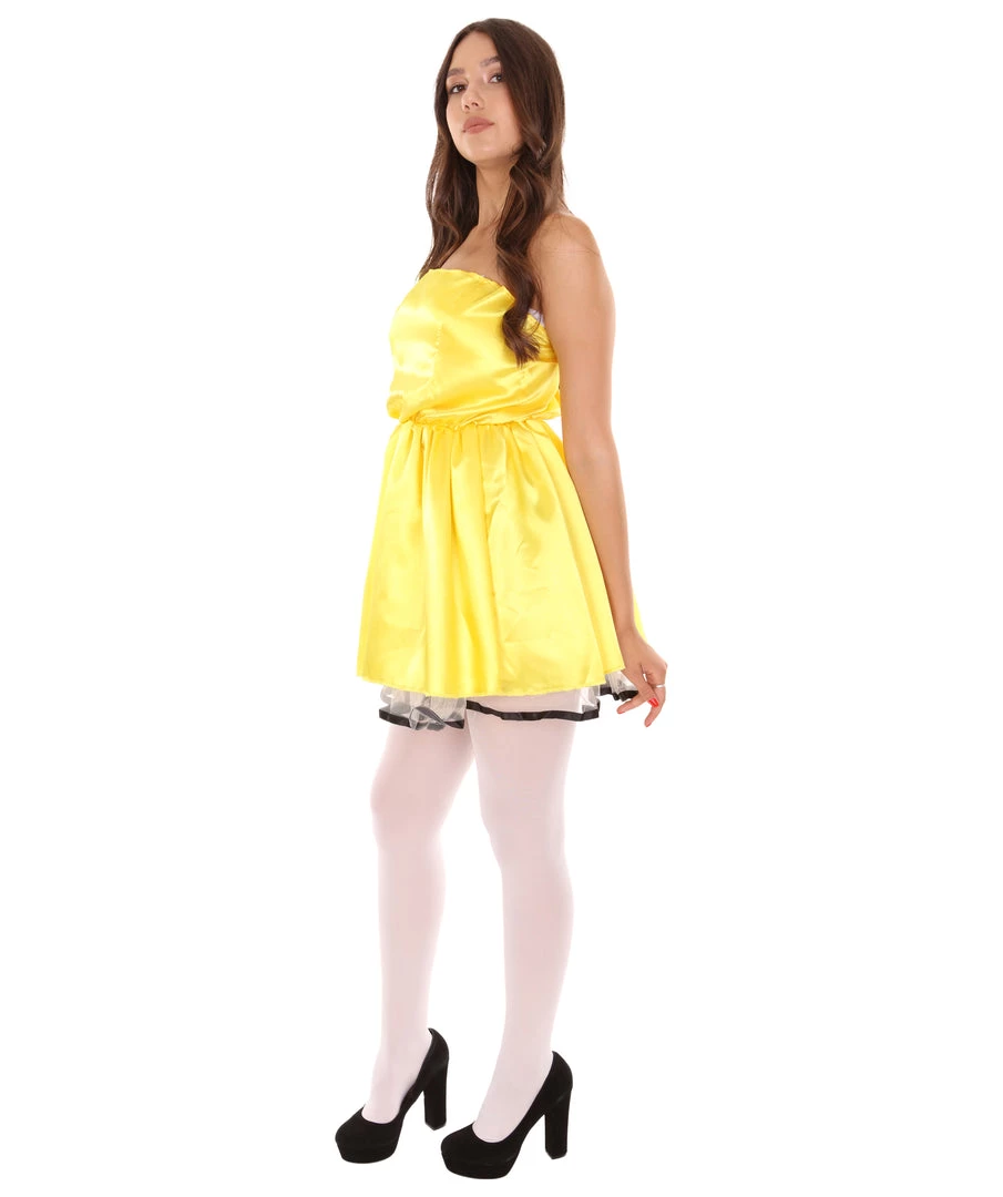 HPO Adult Women's 50s Prom Dress Costume | Yellow Cosplay Costume 4 HPO Adult Women's 50s Prom Dress Costume | Yellow Cosplay Costume