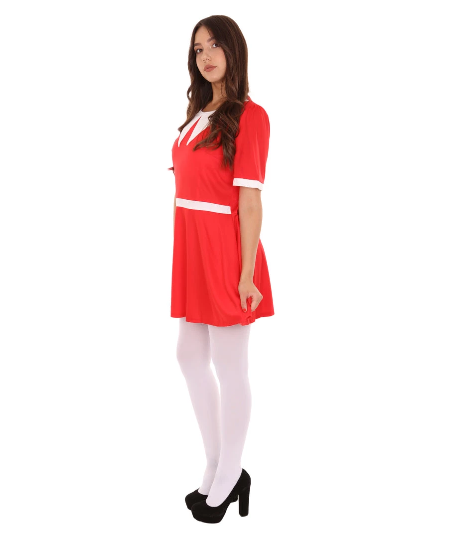 HPO Adult Women's Little Orphan Girl Costume | Red & White Cosplay Costume 3 HPO Adult Women's Little Orphan Girl Costume | Red & White Cosplay Costume