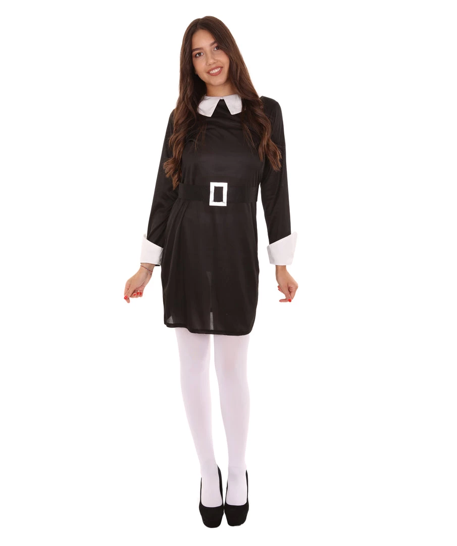 HPO Adult Women's Wednesday Costume | Black Cosplay Costume 2 HPO Adult Women's Wednesday Costume | Black Cosplay Costume