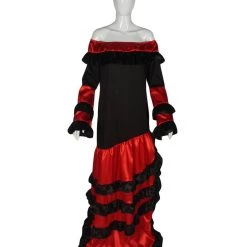 HPO Adult Women's Spanish Senorita Costume | Red & Black Cosplay Costume