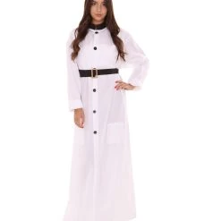 HPO Adult Women's Historical Scientist Costume | White & Black Halloween Costume